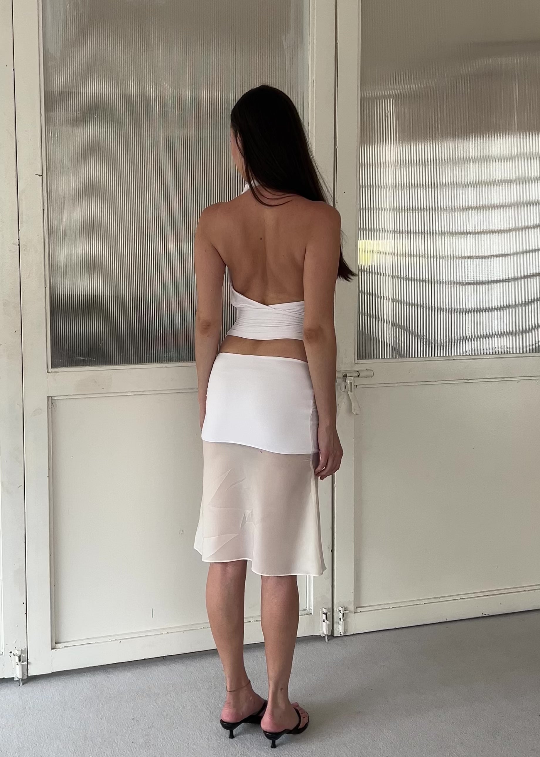 SHEER MIDI SKIRT